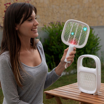 Lámpara Antimosquitos y Raqueta Matainsectos Recargable 2 en 1 Swateck InnovaGoods