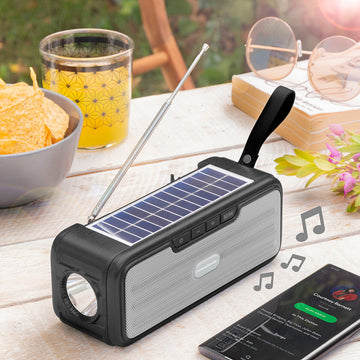 Altavoz Inalámbrico con Carga solar y Linterna LED Sunker InnovaGoods