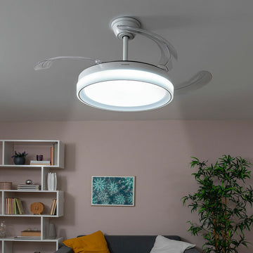 Ventilador de Techo con Luz LED y 4 Aspas Retráctiles Blalefan InnovaGoods Blanco 72 W Ø49,5-104 cm (Reacondicionado A)